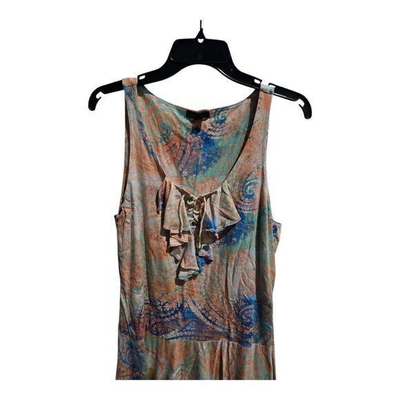 LRL RALPH LAUREN JEANS‎ CO Paisley Sleeveless Ruffle Dress - Size Large - Picture 3 of 7